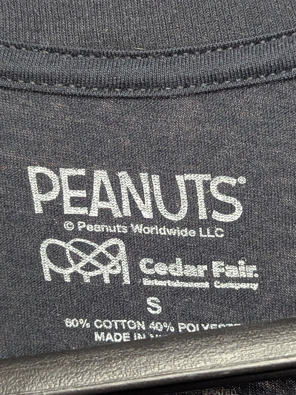 Peanuts Cedar Fair Snoopy Rainbow Graphic Tee Womens Small Black - Picture 6 of 8